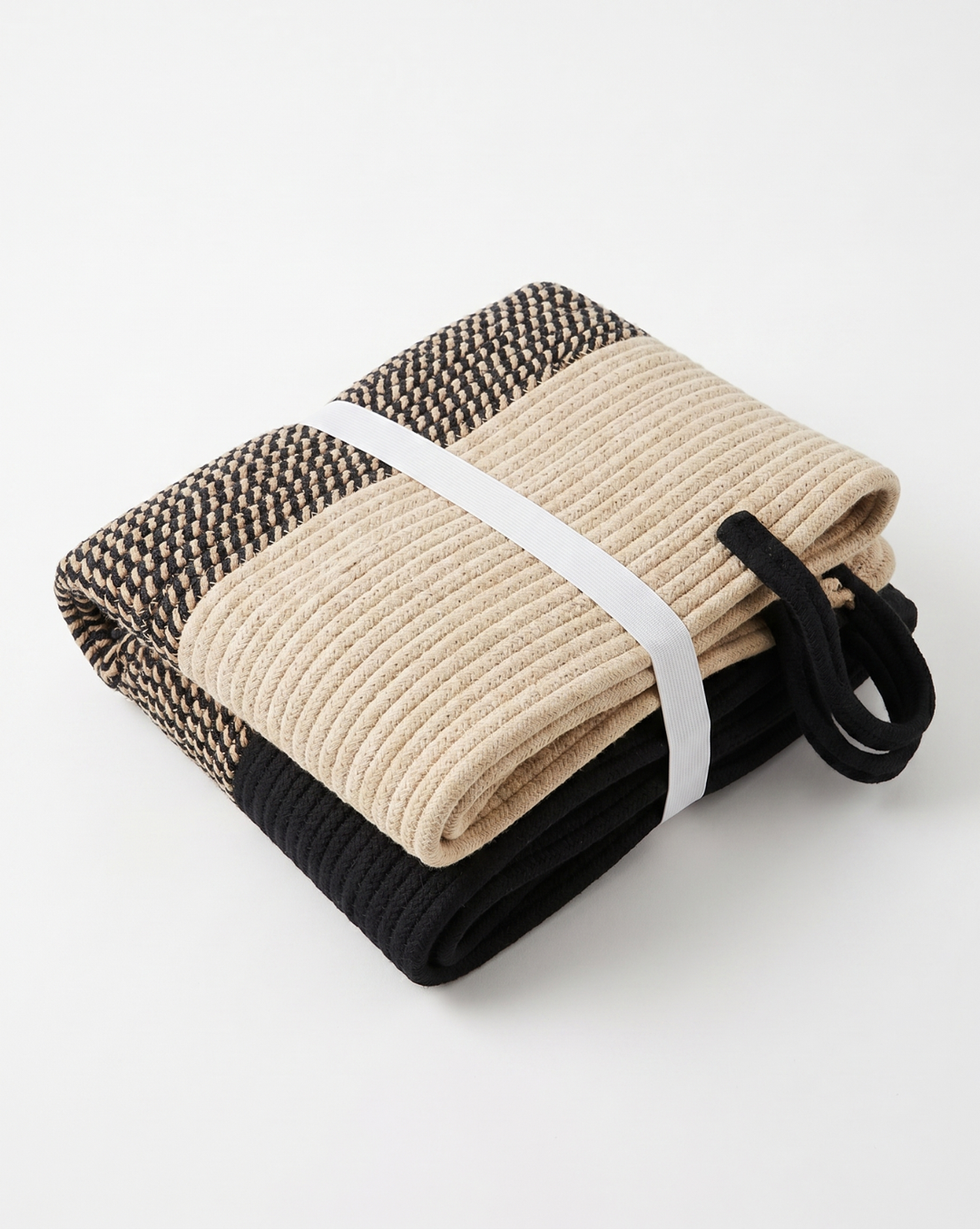 Wasmand Katoen Touw – Boho Design | Gevlochten Wasmand Naturel, 58L