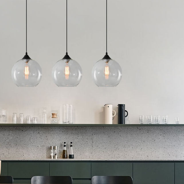 Moderne Glazen Hanglamp in Meerdere Kleuren met Bolvormig Design