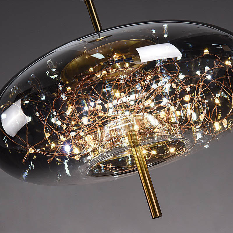 Scandinavische Glazen LED Hanglamp met Warm Design – Amber of Antracietgrijs