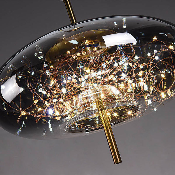 Scandinavische Glazen LED Hanglamp met Warm Design – Amber of Antracietgrijs