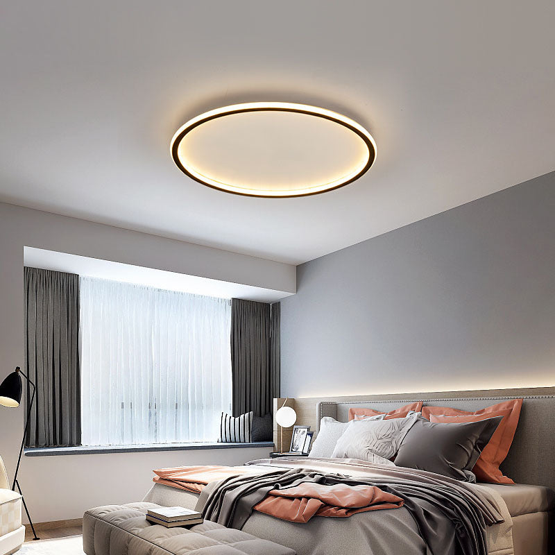 Quasso Moderne Ronde Plafondlamp Wit/Zwart. Woonkamer