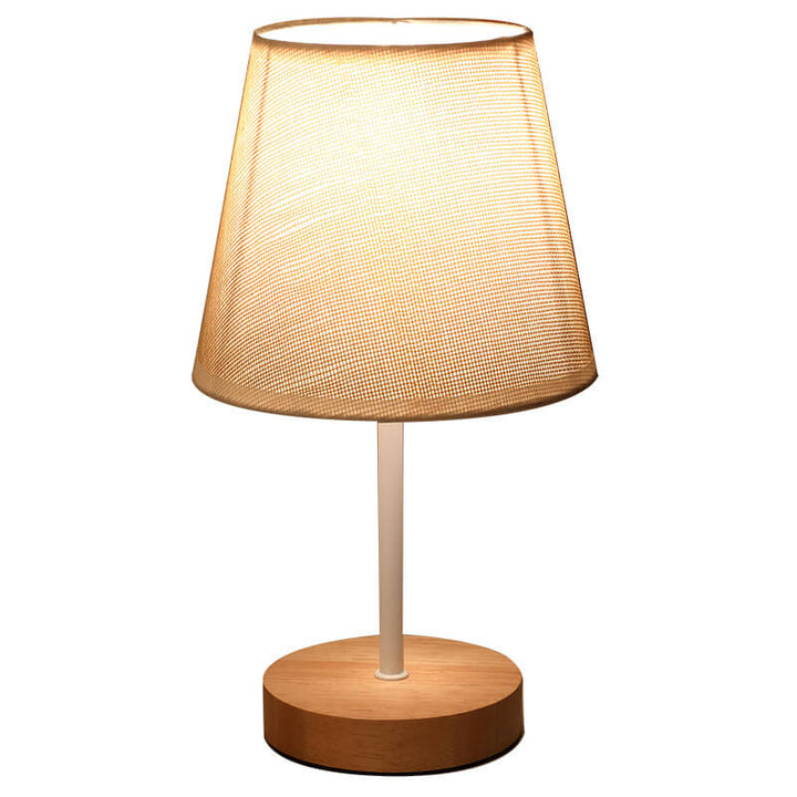 Scandinavische Moderne Houten Tafellamp met Geïntegreerde LED – USB Plug-In