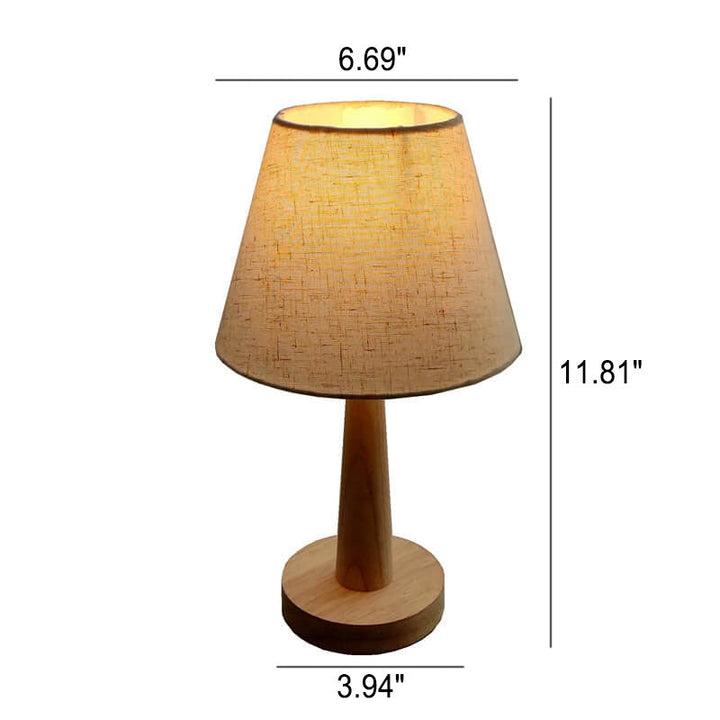 Moderne Houten Tafellamp met Stoffen Kap – E26 Plug-in