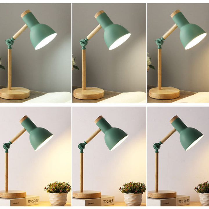 Scandinavische Tafellamp van Hout en IJzer – Meerdere Kleuren