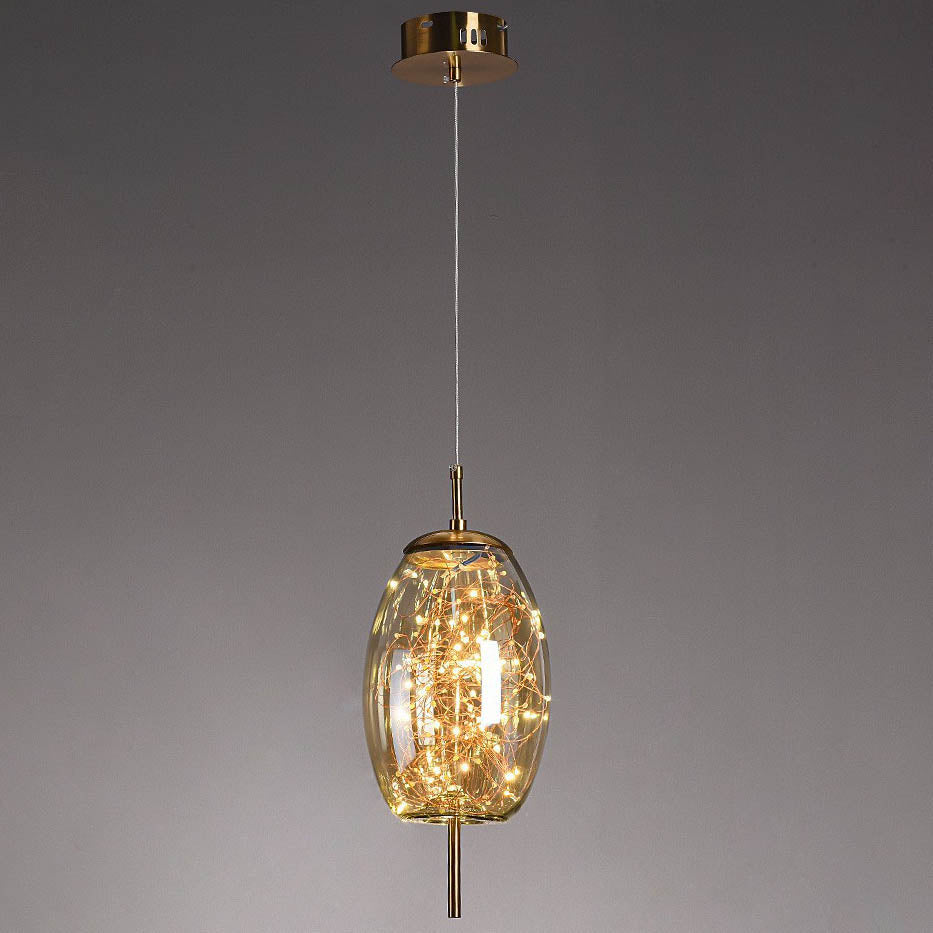 Scandinavische Glazen LED Hanglamp met Warm Design – Amber of Antracietgrijs