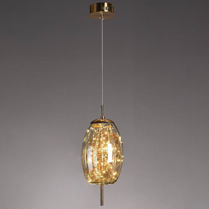 Scandinavische Glazen LED Hanglamp met Warm Design – Amber of Antracietgrijs