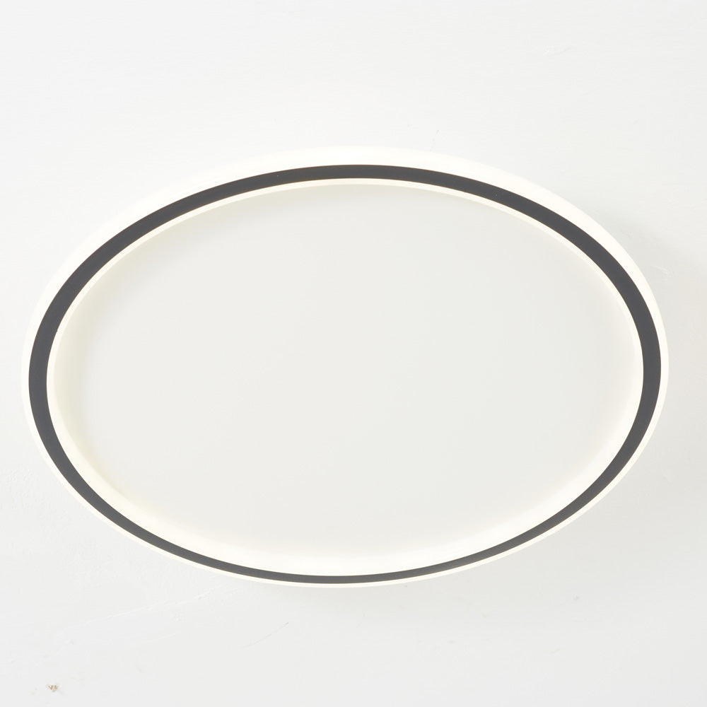 Quasso Moderne Ronde Plafondlamp Wit/Zwart. Woonkamer