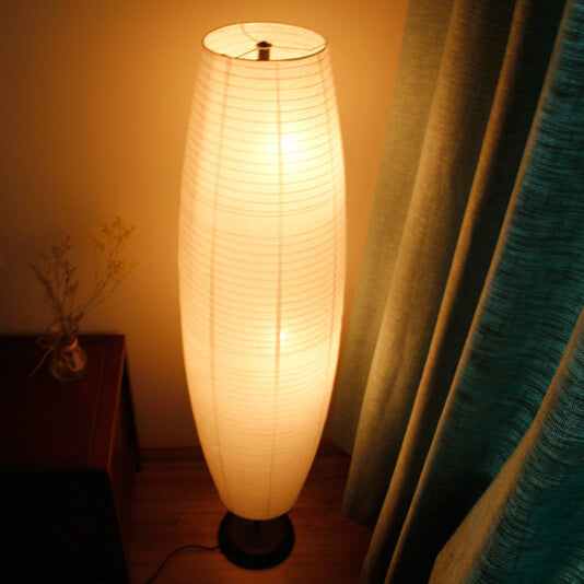 Moderne Japandi Vloerlamp Met Papieren Kappen | Minimalistische Staande Lamp