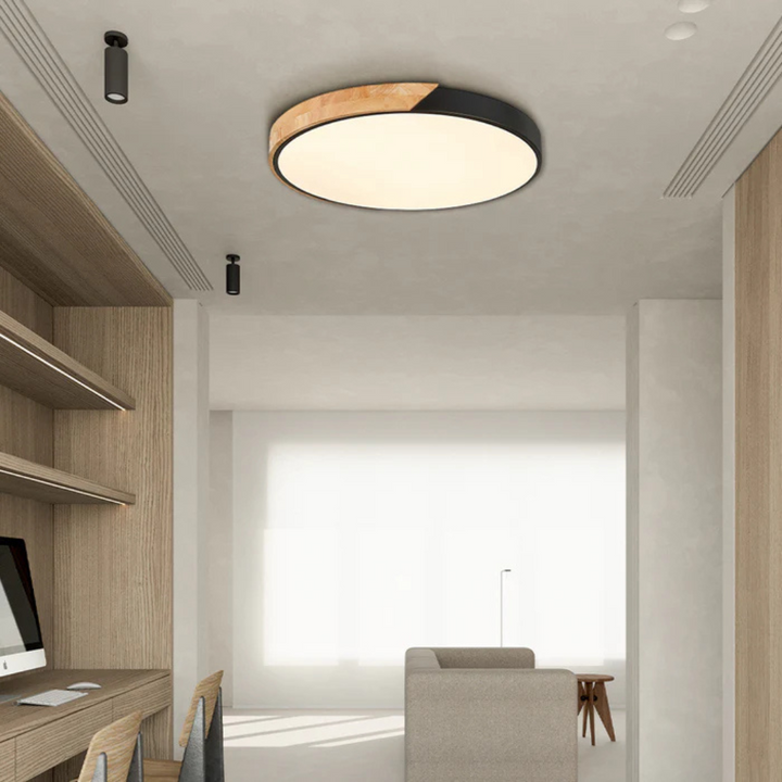 LED Plafondlamp met Scandinavisch Design van Hout & Acryl