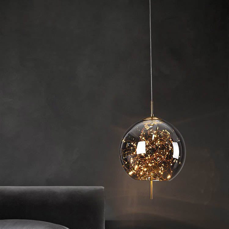 Scandinavische Glazen LED Hanglamp met Warm Design – Amber of Antracietgrijs