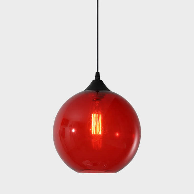 Moderne Glazen Hanglamp in Meerdere Kleuren met Bolvormig Design