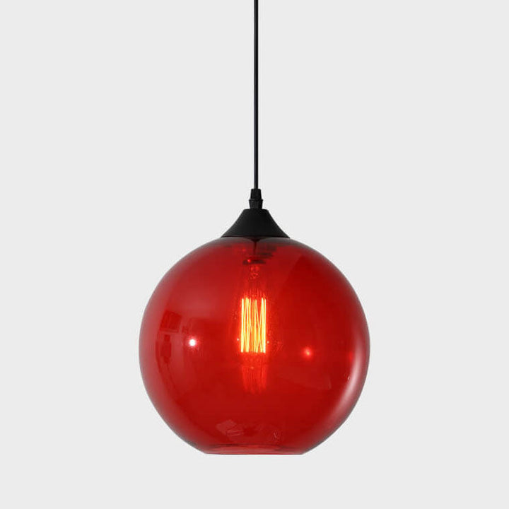 Moderne Glazen Hanglamp in Meerdere Kleuren met Bolvormig Design