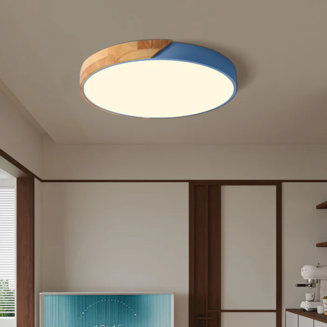 LED Plafondlamp met Scandinavisch Design van Hout & Acryl