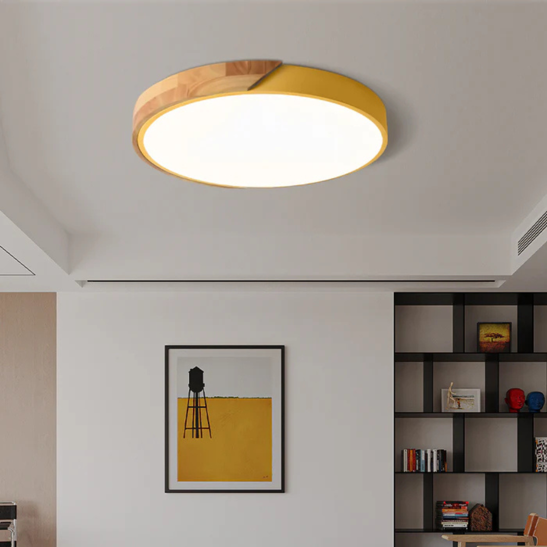 LED Plafondlamp met Scandinavisch Design van Hout & Acryl