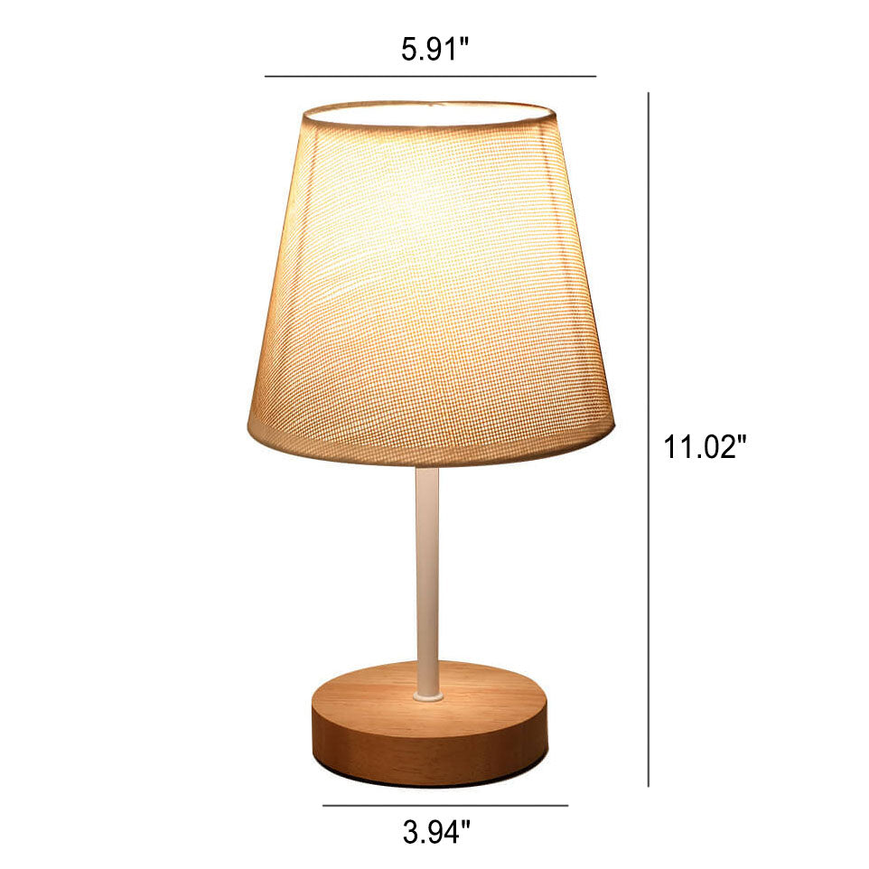 Scandinavische Moderne Houten Tafellamp met Geïntegreerde LED – USB Plug-In