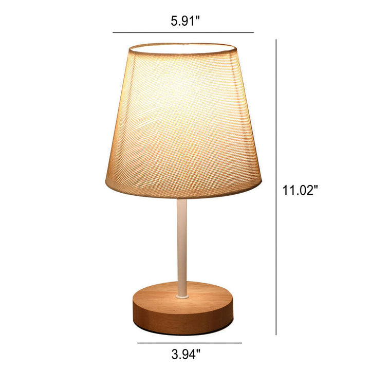 Scandinavische Moderne Houten Tafellamp met Geïntegreerde LED – USB Plug-In