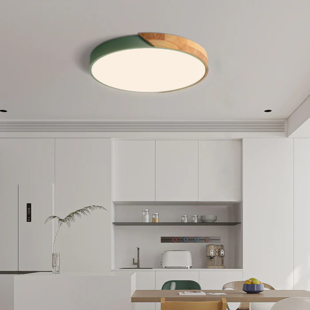 LED Plafondlamp met Scandinavisch Design van Hout & Acryl
