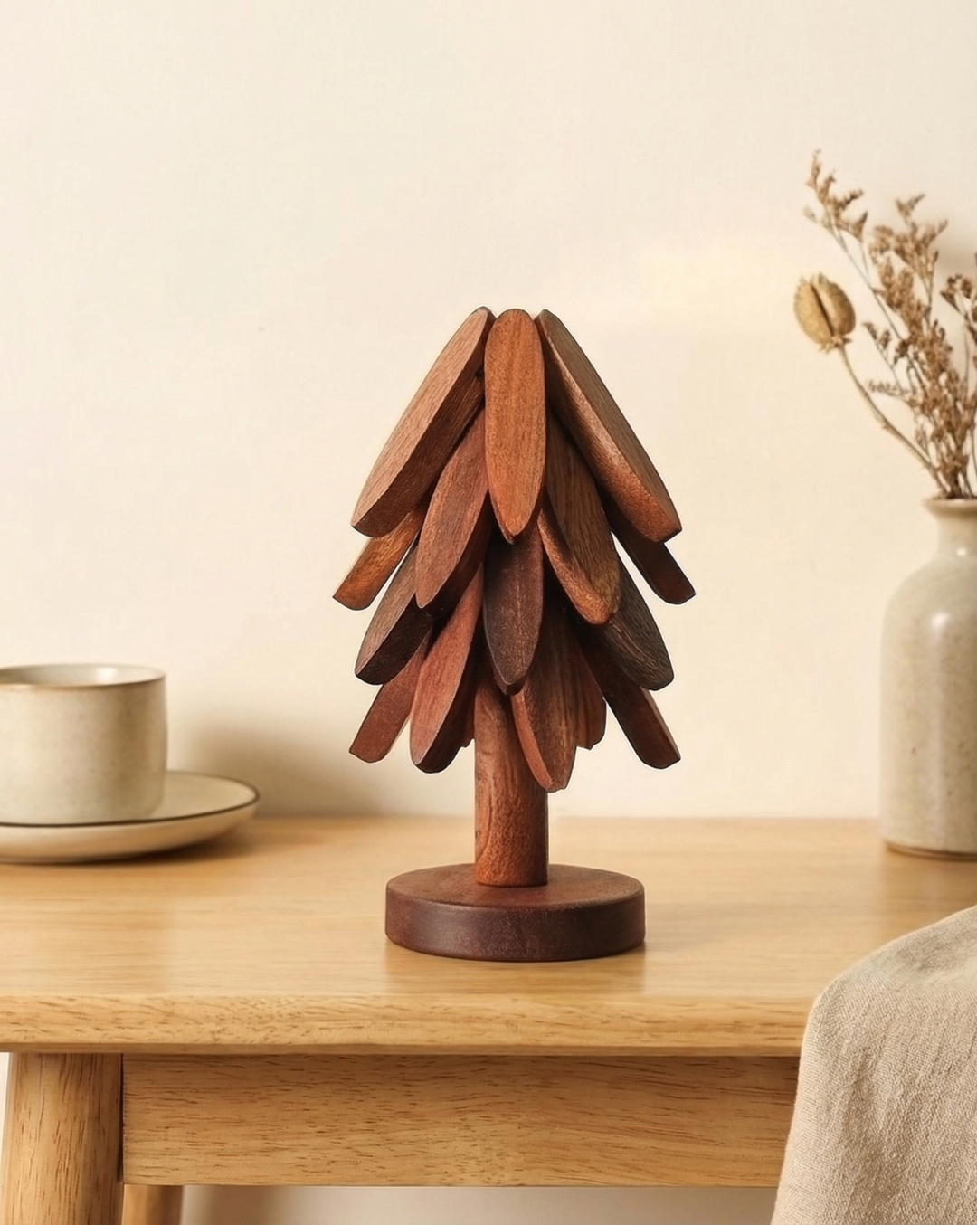Massief Houten Onderzetters Set