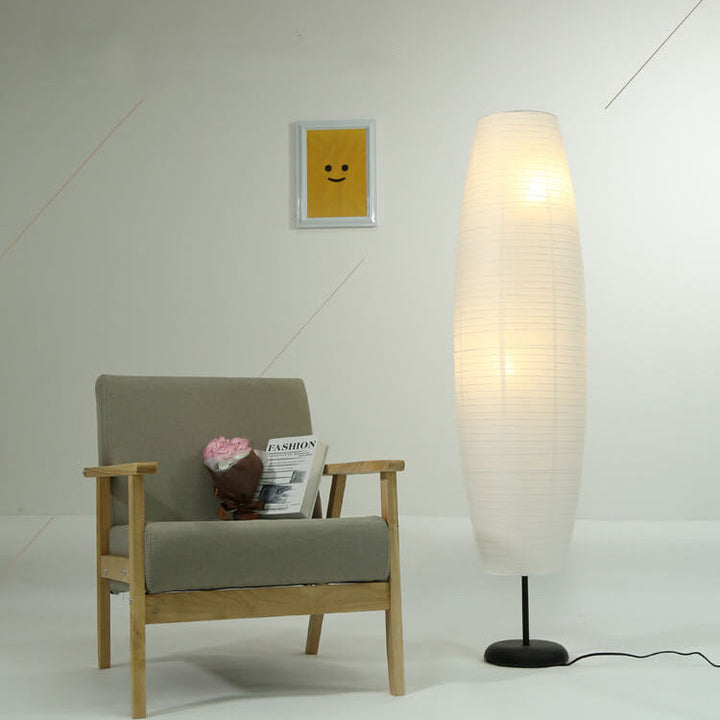 Moderne Japandi Vloerlamp Met Papieren Kappen | Minimalistische Staande Lamp
