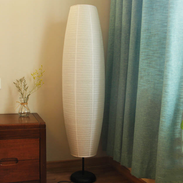 Moderne Japandi Vloerlamp Met Papieren Kappen | Minimalistische Staande Lamp