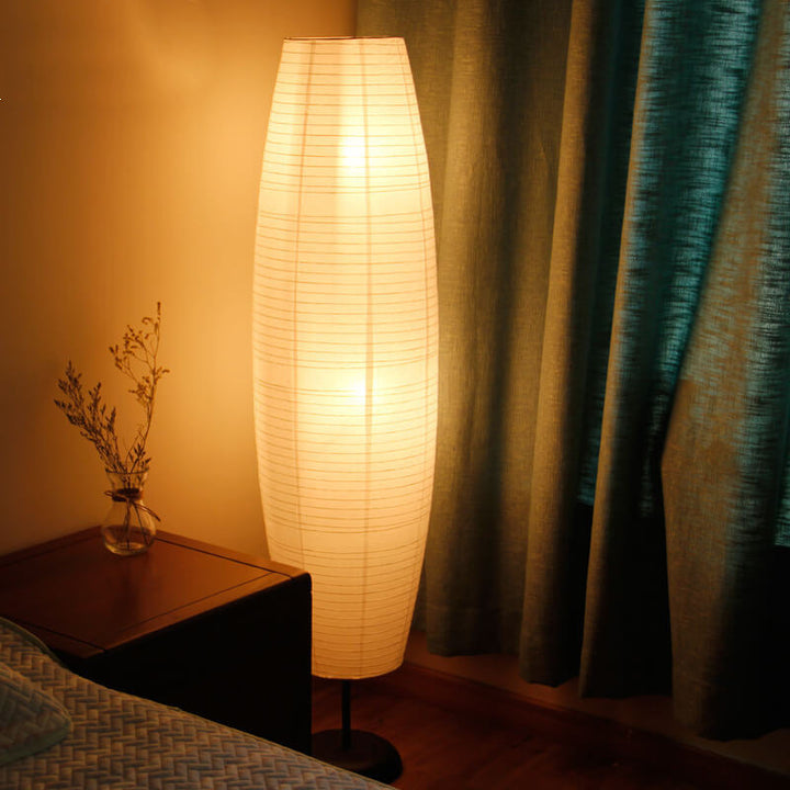 Moderne Japandi Vloerlamp Met Papieren Kappen | Minimalistische Staande Lamp