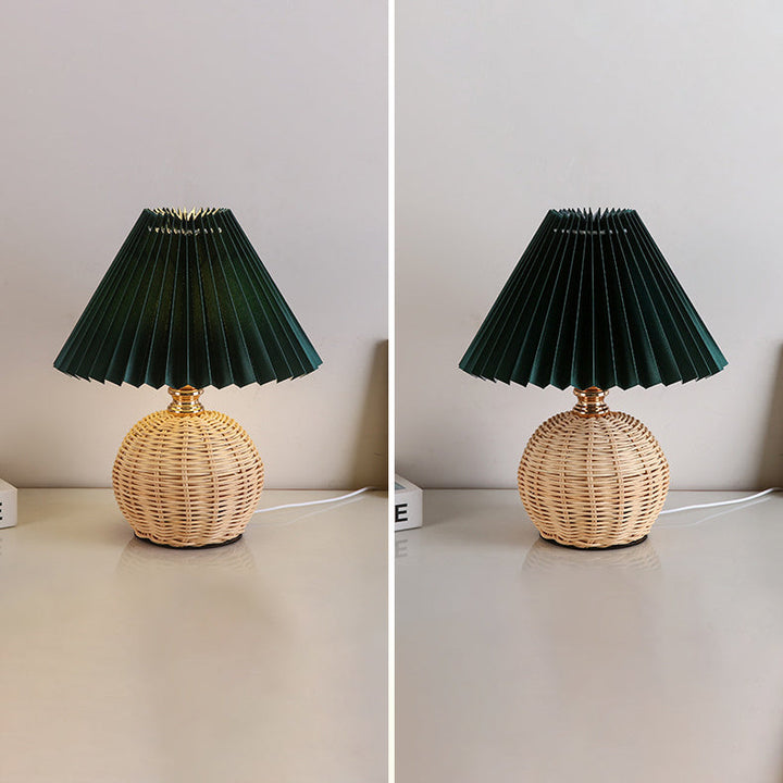 Scandinavische Tafellamp met Stoffen Kap – USB & Oneindig Dimbaar