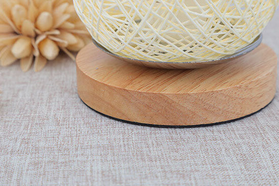 Industriële Rotan & Houten Tafellamp met Japandi Design