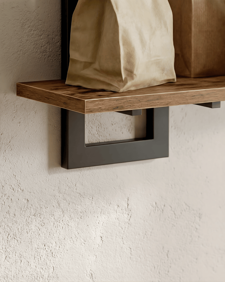 Wandplank 2-Laags – Houten Wandplank met Metalen Beugel