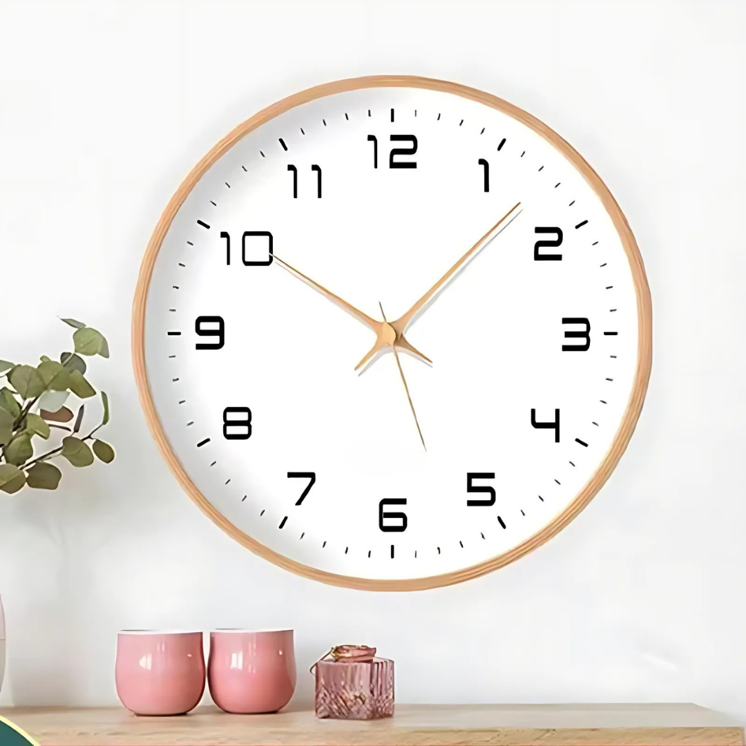 Houten Wandklok Geruisloos Quartz Design Ø25/Ø30 cm