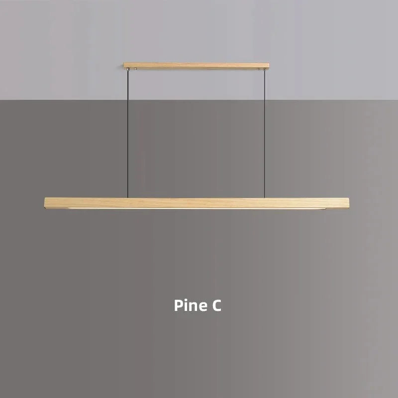 Hanglamp Hout LED Lineair Dimbaar 80cm 120cm 150cm Eettafel Keuken Woonkamer | Sansoti