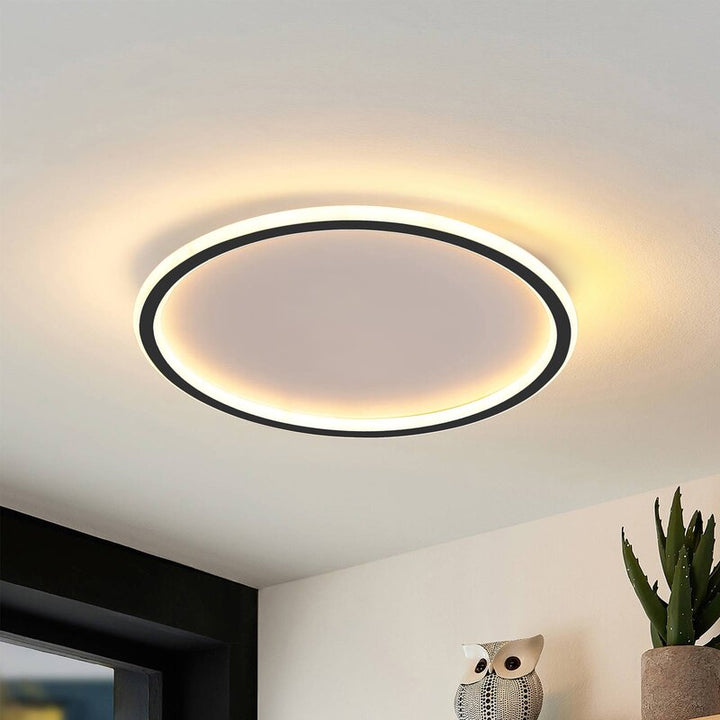 Quasso Moderne Ronde Plafondlamp Wit/Zwart. Woonkamer