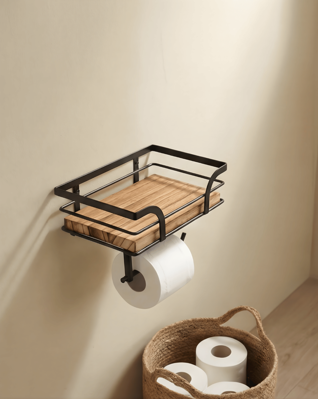 Wand Toiletrolhouder – Toiletpapierhouder met Opbergruimte