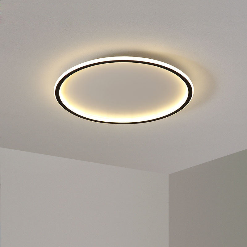 Quasso Moderne Ronde Plafondlamp Wit/Zwart. Woonkamer