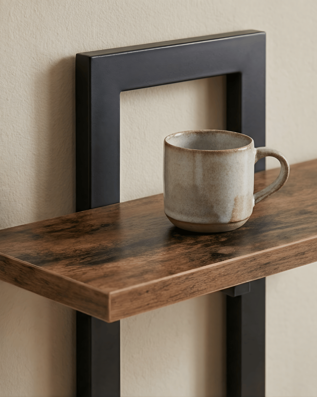 Wandplank 2-Laags – Houten Wandplank met Metalen Beugel