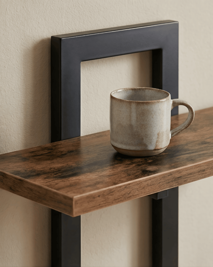 Wandplank 2-Laags – Houten Wandplank met Metalen Beugel