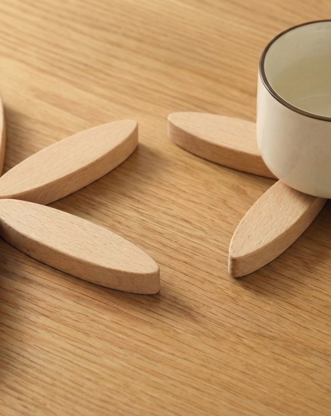 Massief Houten Onderzetters Set
