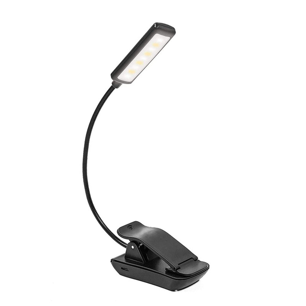 USB oplaadbare LED leeslamp met klemlamp en dimfuncties