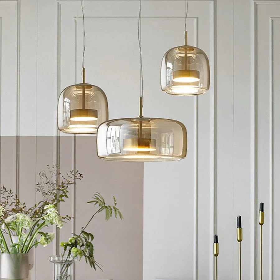 AuraLuxe™ glazen retro hanglamp met LED