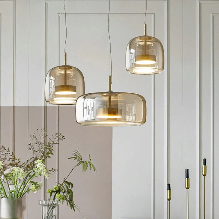 AuraLuxe™ glazen retro hanglamp met LED