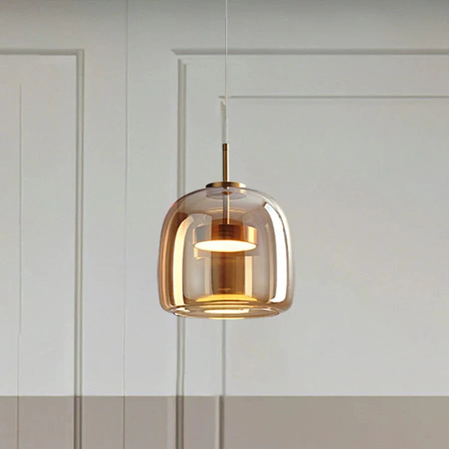 AuraLuxe™ glazen retro hanglamp met LED