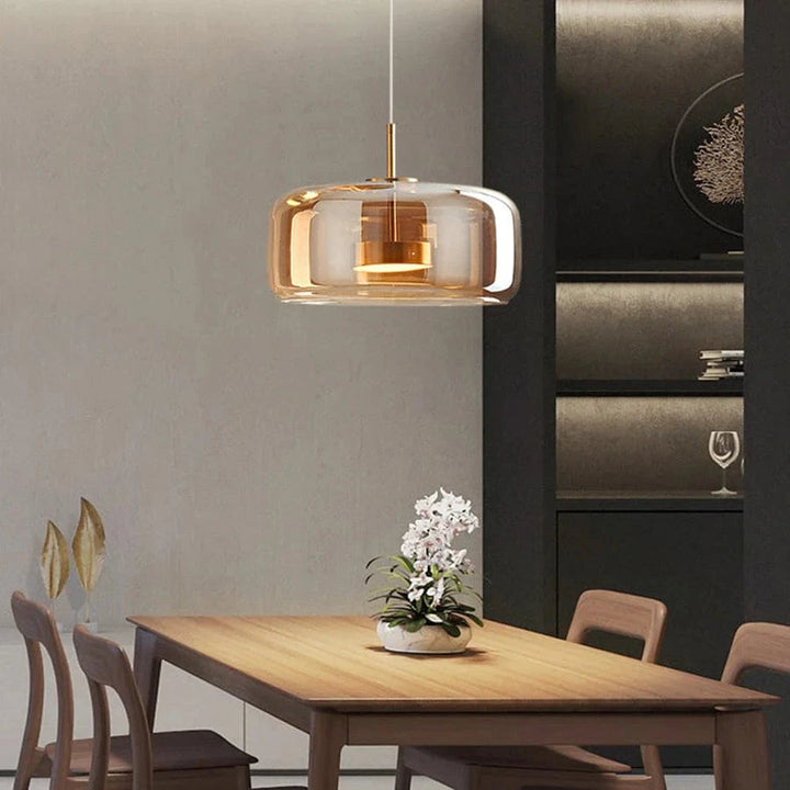 AuraLuxe™ glazen retro hanglamp met LED