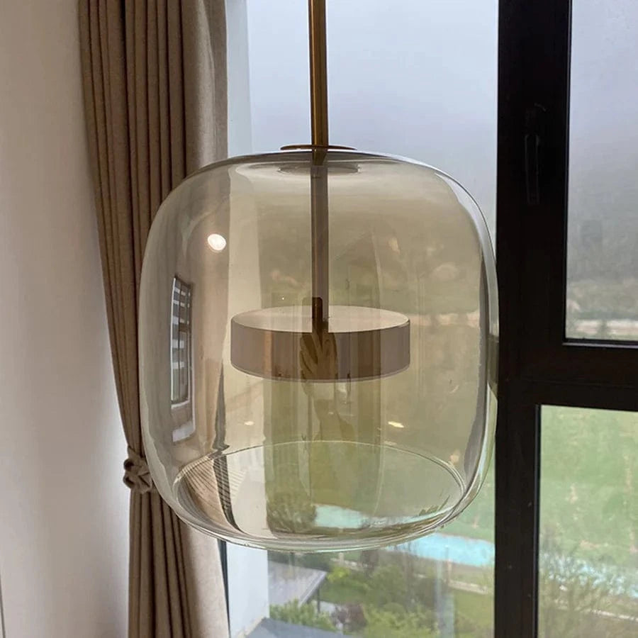 AuraLuxe™ glazen retro hanglamp met LED