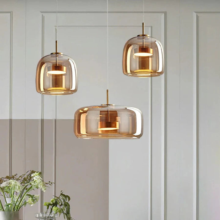 AuraLuxe™ glazen retro hanglamp met LED