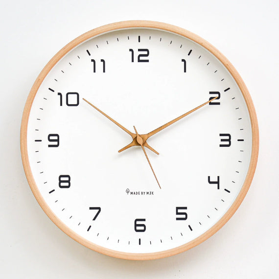 Houten Wandklok Geruisloos Quartz Design Ø25/Ø30 cm