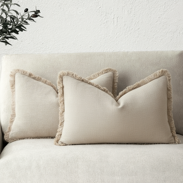 Decoratieve Katoen Linnen Kussenslopen Luxe Woonaccessoire Set van 2