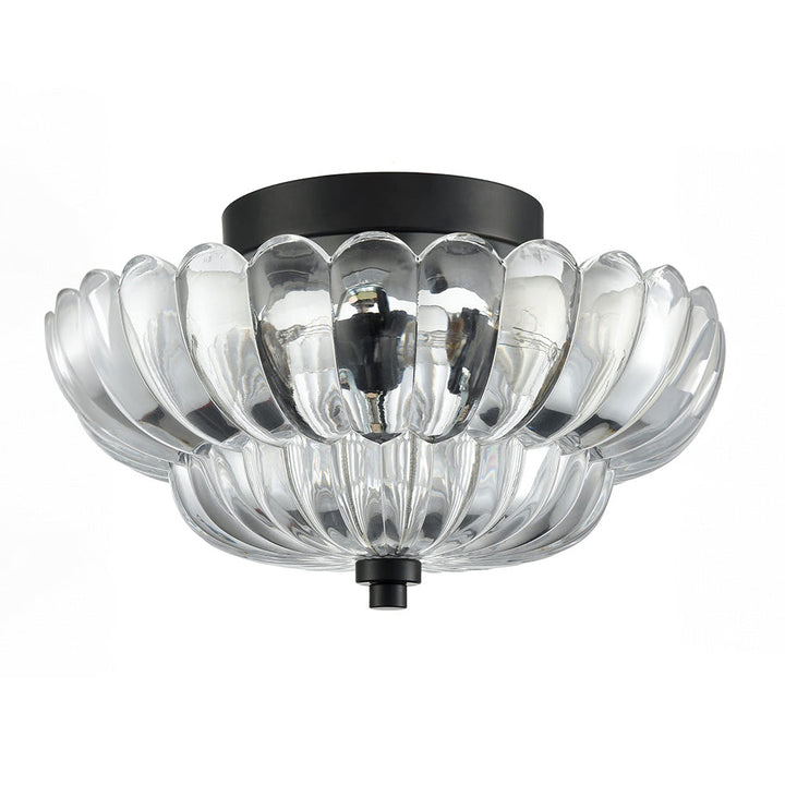 Vintage Amberkleurige Plafondlamp van Glas
