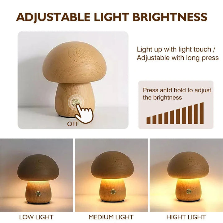 CozyGlow™ oplaadbare paddenstoellamp met touchbediening