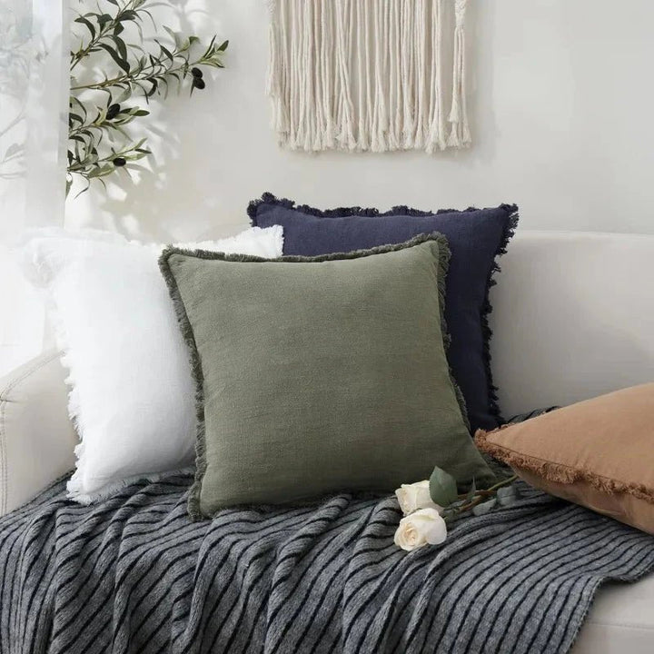 Decoratieve Katoen Linnen Kussenslopen Luxe Woonaccessoire Set van 2