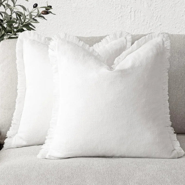 Decoratieve Katoen Linnen Kussenslopen Luxe Woonaccessoire Set van 2