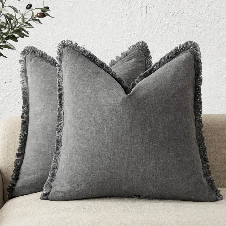 Decoratieve Katoen Linnen Kussenslopen Luxe Woonaccessoire Set van 2